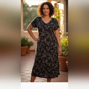A Wild Thyme Black And White Floral Maxi Dress Size 20